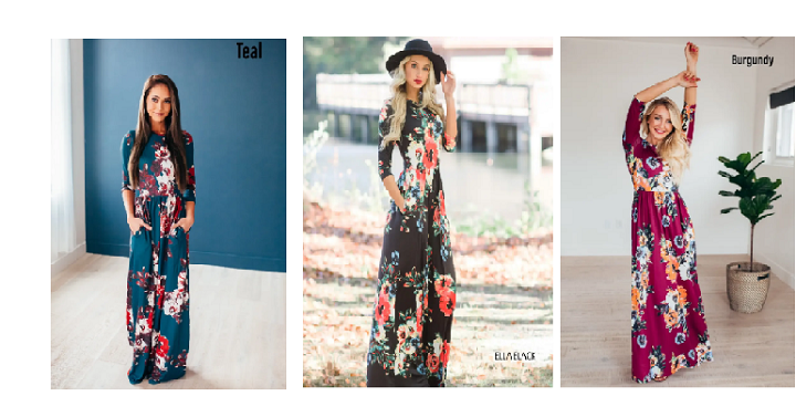 Floral Maxi Dress with Pockets | S-3XL Only $29.99! (Reg. $44.99)