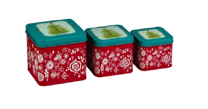 The Pioneer Woman Merry Christmas Square 3-piece Cookie Food Storage Set Just $10.88!