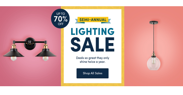 Wayfair: Semi-Annual Lighting Sale – Up To 70% Off Lighting!