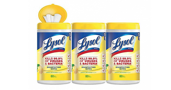 Lysol Disinfecting Wipes, Lemon & Lime Blossom, 240-Count $8.99!