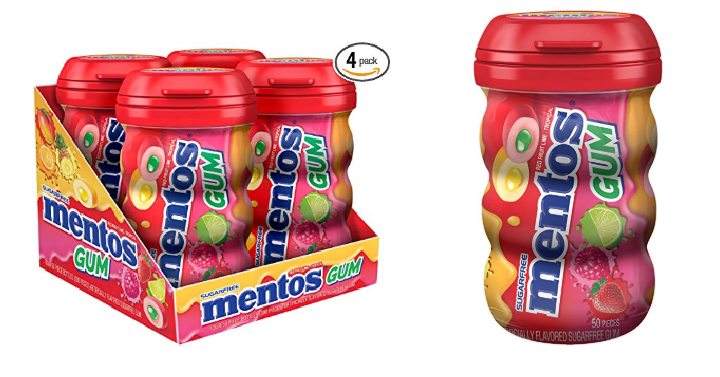 Mentos Sugar-Free Chewing Gum 50 Piece Bottle (Pack of 4) Only $8.44 Shipped!