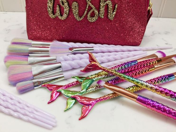 Mermaid & Unicorn Rainbow Makeup Brush Sets – Only $9.99!
