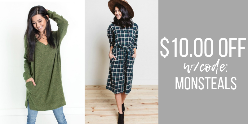 Style Steals at Cents of Style! Winter Dresses or Tunics – $10.00 off! FREE SHIPPING!