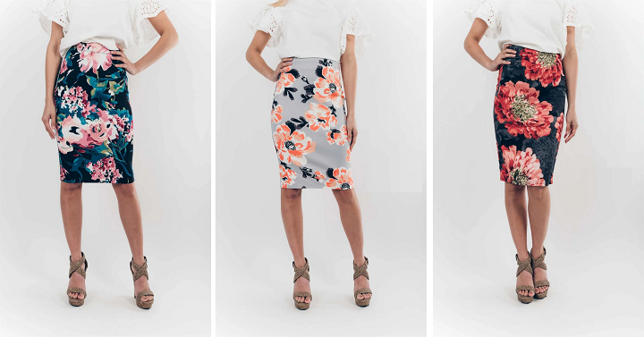 Floral Pencil Skirts (Small – 3X) Only $13.99!