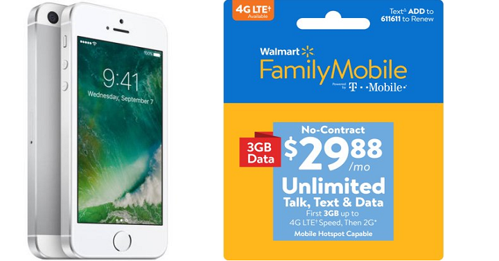 Walmart: Apple iPhone SE 32GB with 30 Day Walmart Mobile Only $139 Shipped!