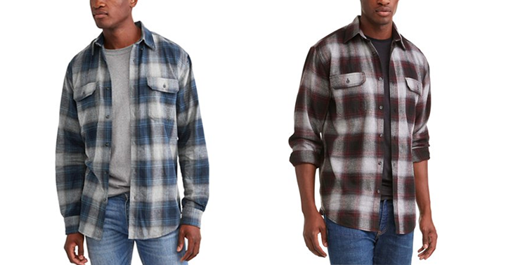 George Men’s And Men’s Big And Tall Long Sleeve Flannel Shirt, Up To 3XL – Just $5.00! HOT Price!