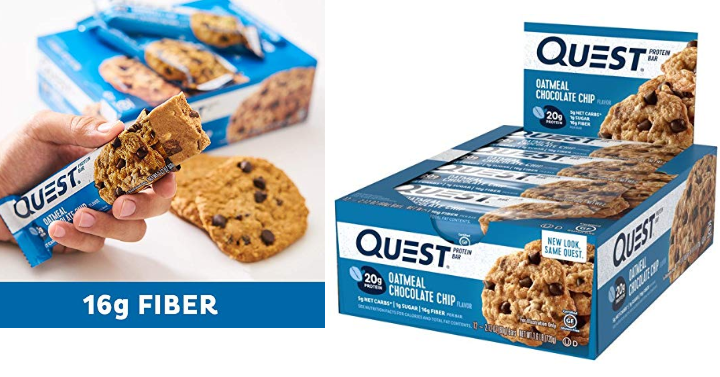 Quest Nutrition Oatmeal Chocolate Chip Protein Bar, 12 Count Only $15.95 Shipped!