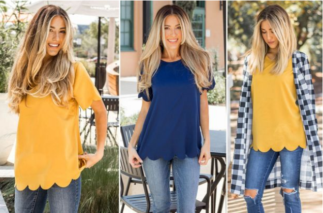Scalloped Edge Top – Only $13.99!