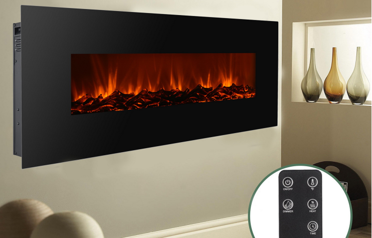 50″ Electric Wall Mounted Fireplace Heater Just $129.99!