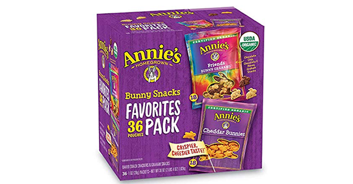 Annie’s Homegrown Bunny Snacks Favorites Variety Pack, 36 Count – Just $10.18!