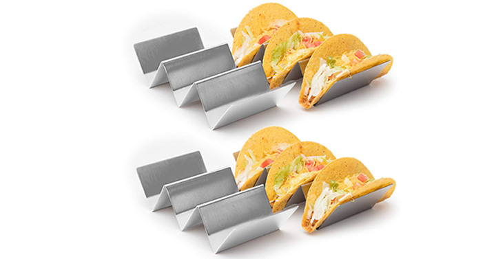 4 Pack Stainless Steel Taco Holder Stands – Taco Truck Tray Style – Just $16.68! Such a great idea!