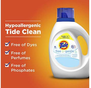 Tide Free and Gentle Liquid Laundry Detergent, 100 oz – Only $10.99!