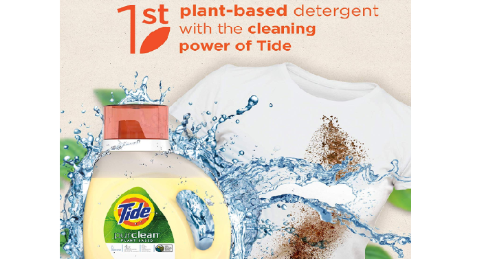 Tide Purclean Plant-Based Laundry Detergent, Unscented, 2×50 oz, 64 Loads Only $13.19 Shipped!