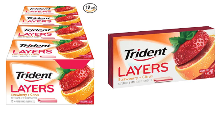 Trident Layers Strawberry + Citrus Sugar Free Gum – 12 Packs Only $5.79 Shipped!