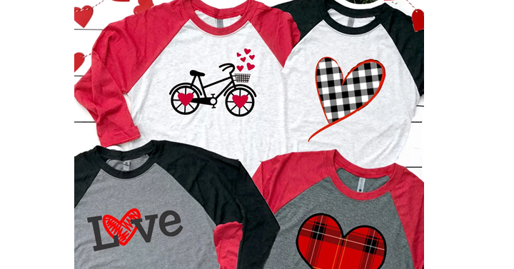 Super Soft Raglan Valentines Day Tees from Jane – Just $13.99! SO CUTE!