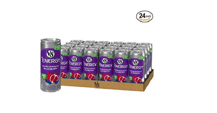 V8 +Energy, Juice Drink with Green Tea, Pomegranate Blueberry  (Pack of 24) Only $10.50 Shipped!