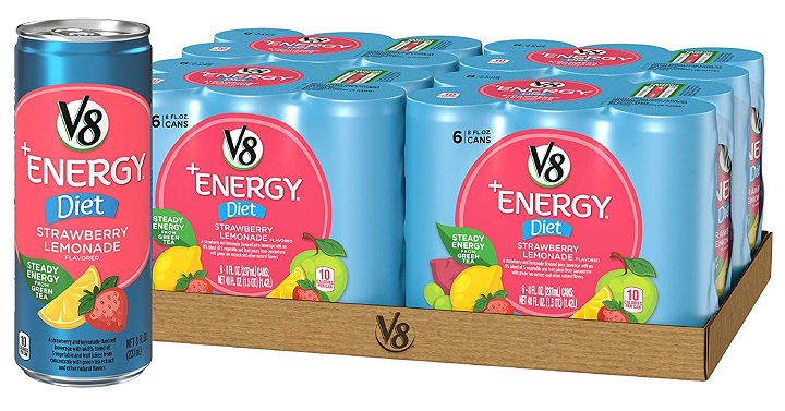 V8 +Energy, Diet Strawberry Lemonade, 8 Ounce (Pack of 24) Only $10.59 Shipped! That’s Only $0.44 Each!
