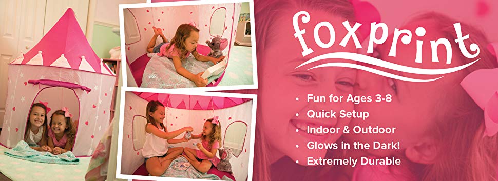Princess Castle Play Tent with Glow in The Dark Stars—$14.88!
