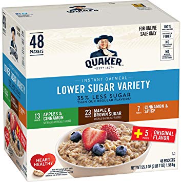 Quaker Instant Oatmeal, Lower Sugar, Variety Pack Only $9.11!