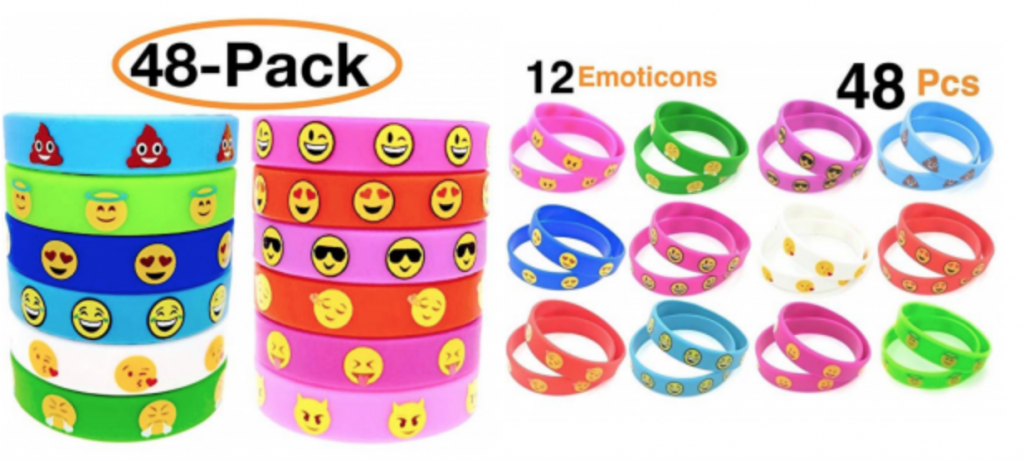 Emoji Emoticons Silicone Wristbands 48-Pack Just $11.95!