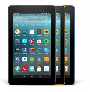 Fire 7 Variety3- Pack, 8GB Tablet  (Black/Blue/Yellow) $109.97! (Reg. $149.97)
