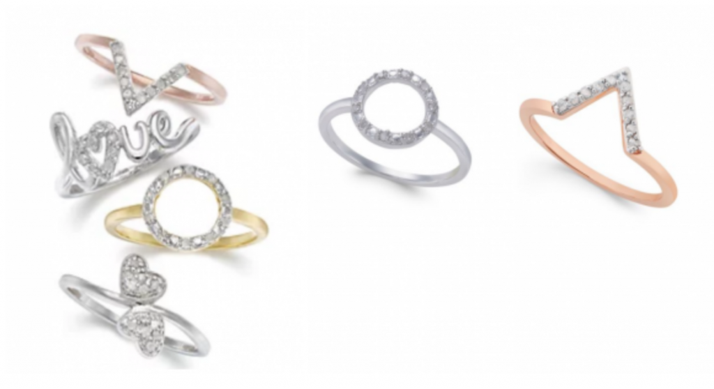 Macy’s Diamond Ring Collection Just $30.00 Today Only! (Reg. $100.00)