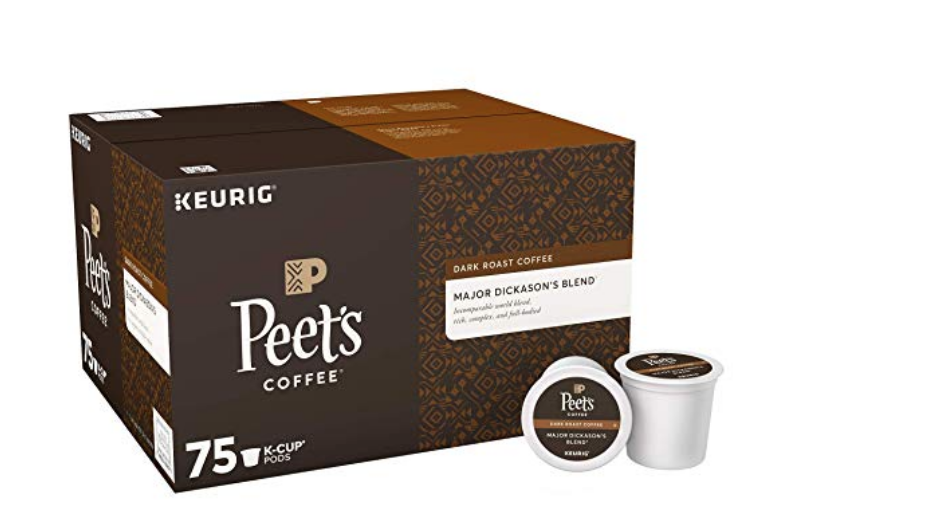 Peet’s Coffee K-Cups, Dark Roast Major Dickason’s Blend 75-Count $29.99!