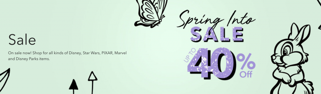 Spring Into Sale At Shop Disney! Save Up To 40% Off Sale Items. Prices As Low As $1.99!