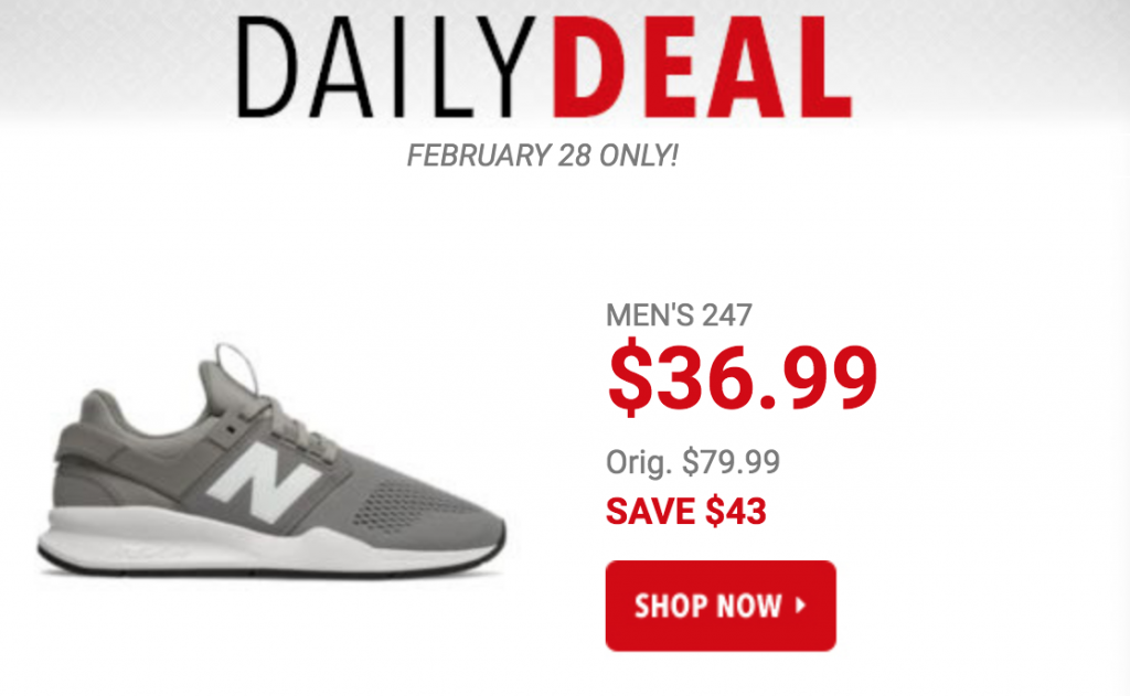 New Balance Mens 247 Lifestyle Shoe Just $36.99 Today Only! (Reg. $79.99)
