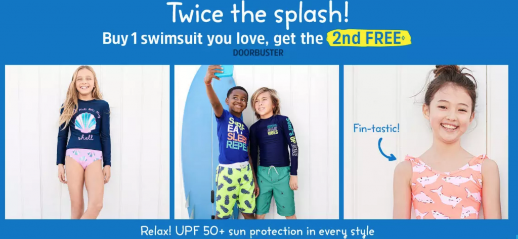 Osh Kosh & Carters: Buy One Swimsuit Get One FREE!