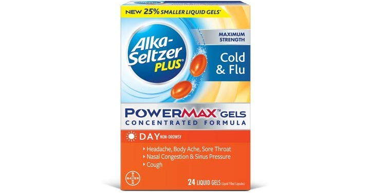 Alka-seltzer Plus Maximum Strength Cold & Flu Power Max Gels Day, 24 Count – Just $6.25!