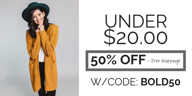 Cents of Style Bold & Full Wednesday! CUTE Tops, Sweaters, Dresses and Cardigans – 50% Off! FREE SHIPPING!