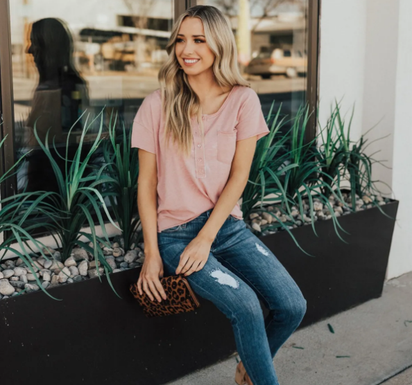 Casual & Cute Button Front Tee – Only $12.99!