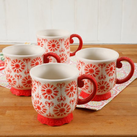 The Pioneer Woman Floral Bursts Footed Mugs (4 Set) Only $9.99!