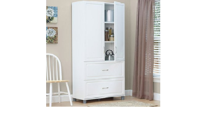 SystemBuild 36″ 2 Door/2 Drawer Storage Cabinet, White Stipple Only $218.87! (Reg. $300)