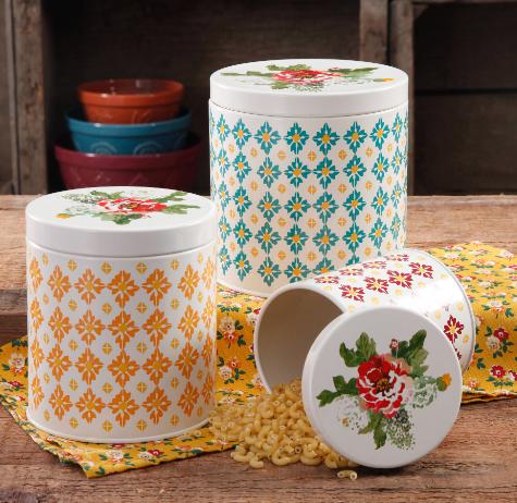 The Pioneer Woman Vintage Geo 3-Piece Canister Set – Only $10.88!