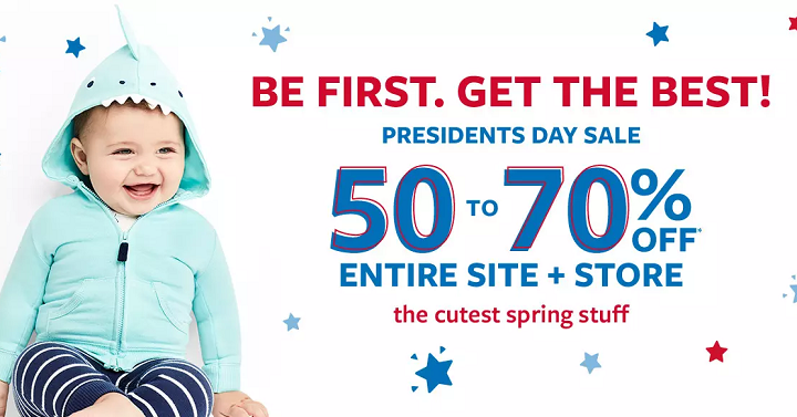 Carters/OshKosh: Save Up to 70% Off Entire Site! PLUS, Extra 25% Off Your $40 Purchase!