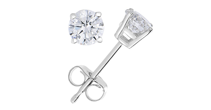 1/4 cttw Diamond Stud Earrings 14K White Gold with Push-Backs and Gift Box – Just $89.97! Save Over $40!