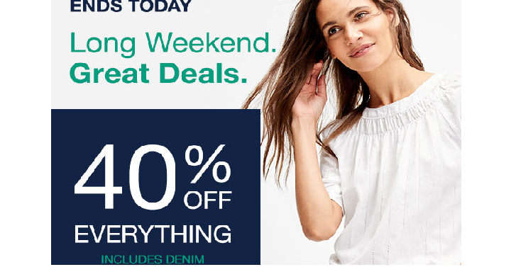GAP: Take 40% off Your Purchase + Extra 10% off! Today Only!