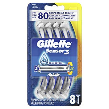 Gillette Sensor3 Men’s Disposable Razor (8 Count) Only $5.54 Shipped!