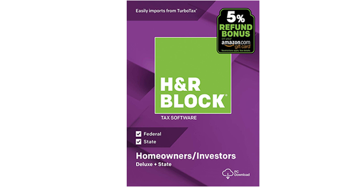HOT Price! H&R Block 2018 Tax Software (Deluxe + State Digital Download) – Just $25.99!
