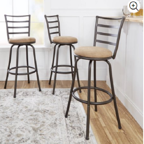 Mainstays Adjustable Height Swivel Barstool- 3 Pack Only $59!!