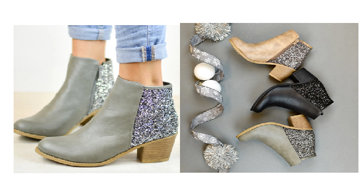Glitter Heel Booties (Multiple Colors) for Only $26.99! (Reg. $79.99)