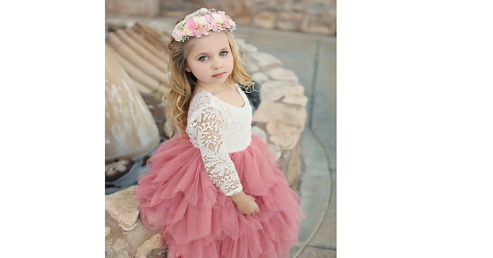 Tiered Lace Flower Girl Dress (Multiple Color Options) Only $36.99! (Reg. $60)