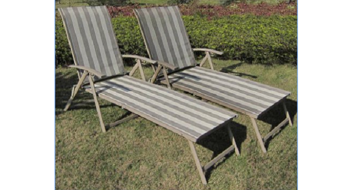 Mainstays Fair Park Sling Folding Chaise Lounge Chairs, Set of 2 Only $79 Shipped!