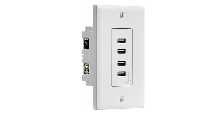 Insignia 4.8A 4-Port USB Charger Wall Outlet – Just $8.99! No more lost chargers!