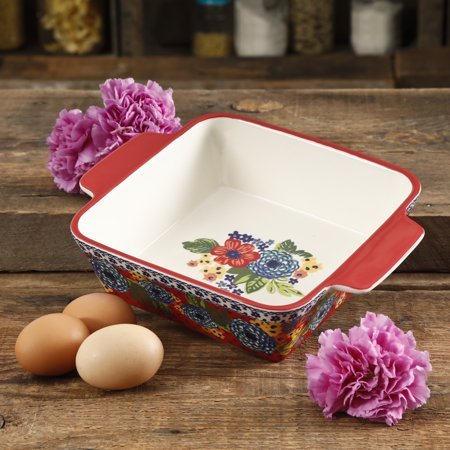 The Pioneer Woman Dazzling Dahlias 8-Inch Square Baker Only $9.98!