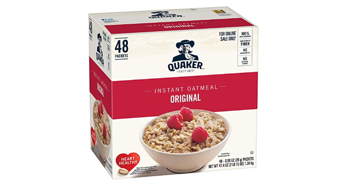 Quaker Instant Oatmeal, Original, 48 Count Only $7.87 Shipped!