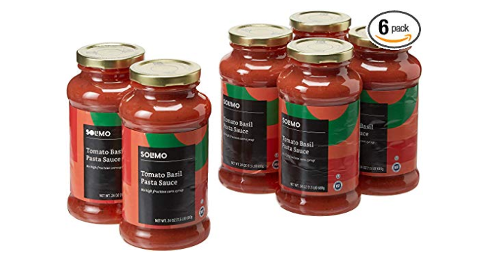 Amazon Brand – 24 oz Solimo Pasta Sauce (Pack of 6) Only $9.34 Shipped!