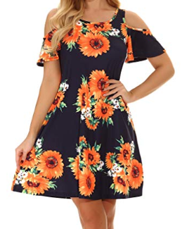 Cute Cold Shoulder T-Shirt Dress Just $19.99!